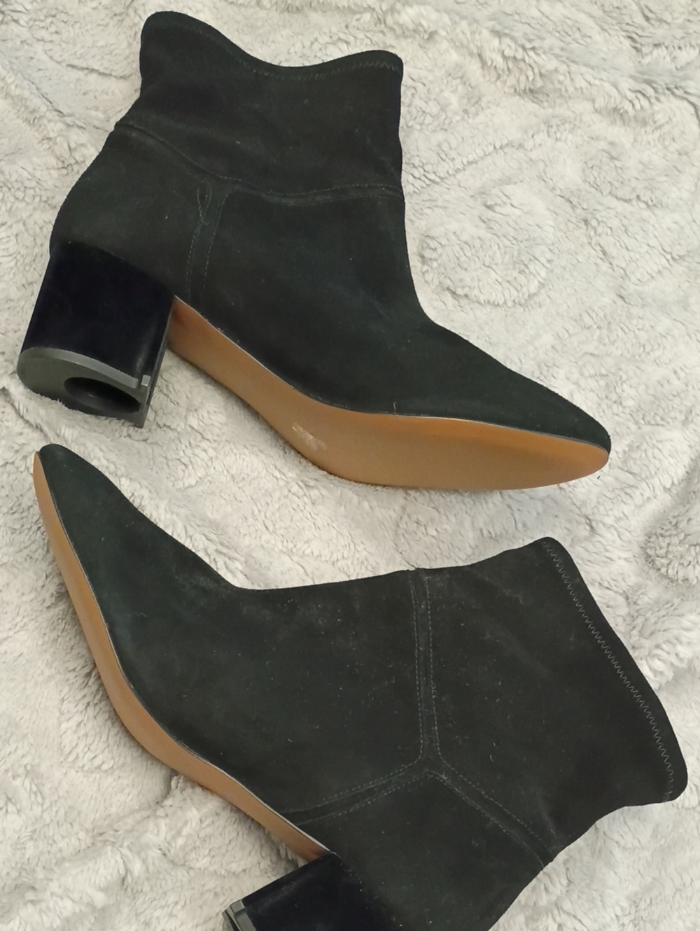 Coach Black Suede Ankle Boots with Block Heel - Women